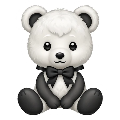 Cute white teddy bear with black bow sticker
