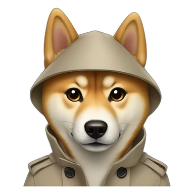 shiba inu in trenchcoat sticker