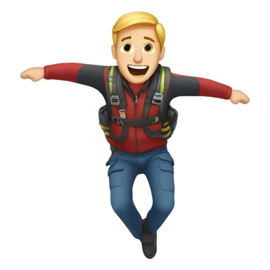 Man doing free fall  sticker