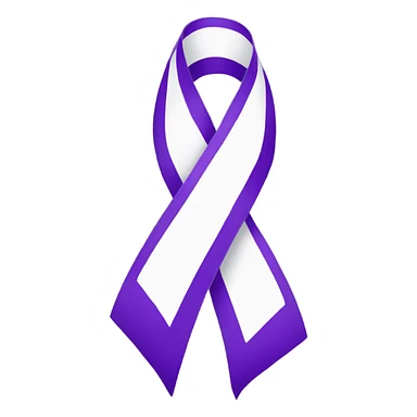 Purple ribbon, white background  sticker