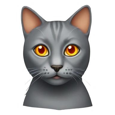 grey cat with orange eyes sticker