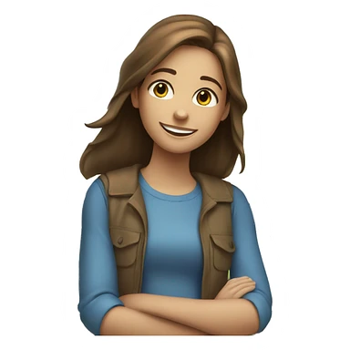 smiling girls outdoors together the girl with the brown hair has blue eyes sticker