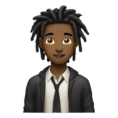 black haired meme boy with dreads sticker