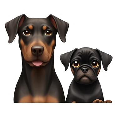 Doberman and pug sticker