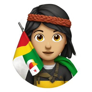 Circle Yalow with kurdish flag sticker