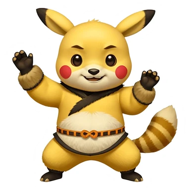 Pickachu with Kung fu panda po sticker