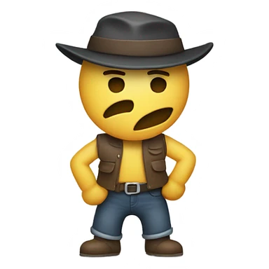Emoji holding a belt folded  sticker