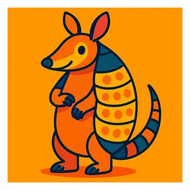 an armadillo, vibrant toon style, standing upright sticker