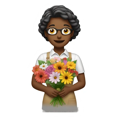 florist making bouquet sticker