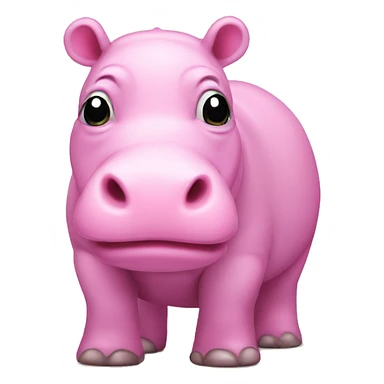 pink hippo sticker