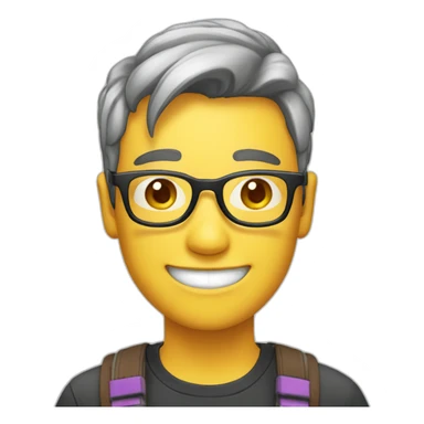 HongKong guy glasses Happy face sticker