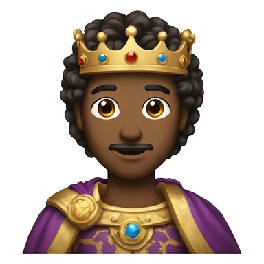 King with dark brown hair, brown eyes and light skin sticker