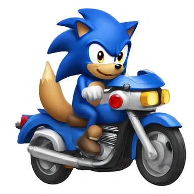 dog riding sonic the hedgehog  sticker