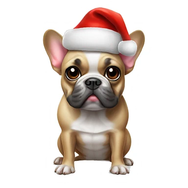 French bulldog in Santa hat sticker