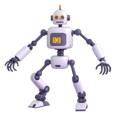 robot with mechanical arms sticker