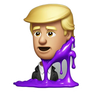 Donald trump throwing up purple liquid sticker