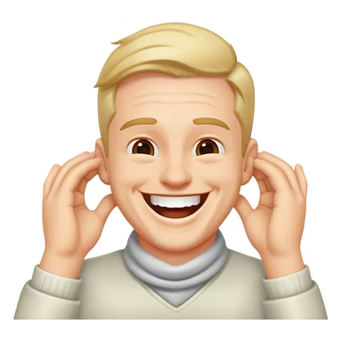 Guy laughing with hands around neck  sticker