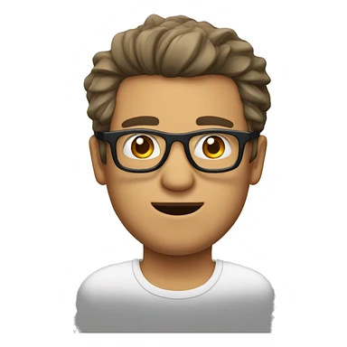 Homme avec des lunettes, peau très blanche, imberbe et les cheveux brun sticker