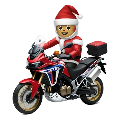 Japanese dressed for Christmas riding a Honda Africa Twin 2020 sticker