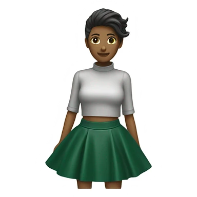 Dark Green leather mini skirt isolated sticker