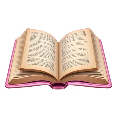 An open pink book with glowing light emerging from its pages, magical atmosphere, sticker
