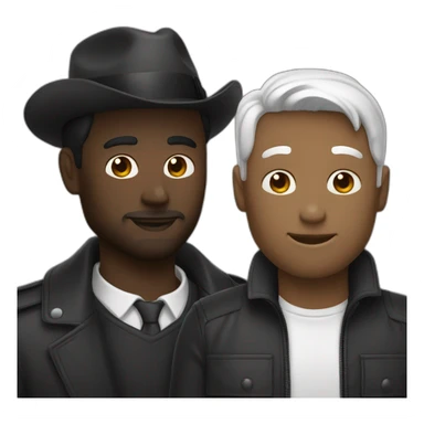 Un homme noir et un homme blanc qui ce serre la main sticker