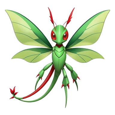  Cool Edgy Shiny Futuristic Ethereal Legendary Scizor-Kartana-Digimon-Schyther-Flygon-hybrid full body with butterfly wings sticker