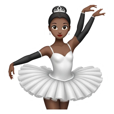Black swan ballerina emoji from a far to see the whole body dancing sticker