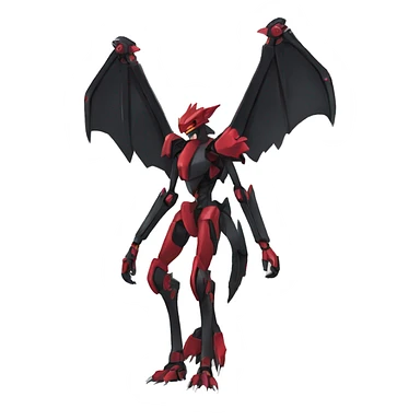  Cool Edgy Black Red Digimon-Fakemon-Raptor-Genesect-Dragon-Mecha full body sticker
