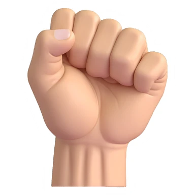 an elderly wrinkled white fist, 3D rendered style sticker
