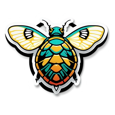 Turtle loving moth sticker