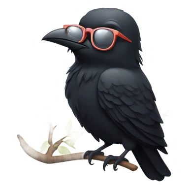 Crow with glasses sticker