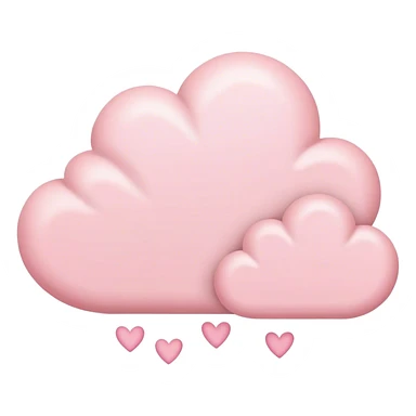 Cloud around pastel pink hearts sticker