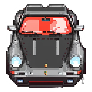 Black Porsche 911 with red details sticker