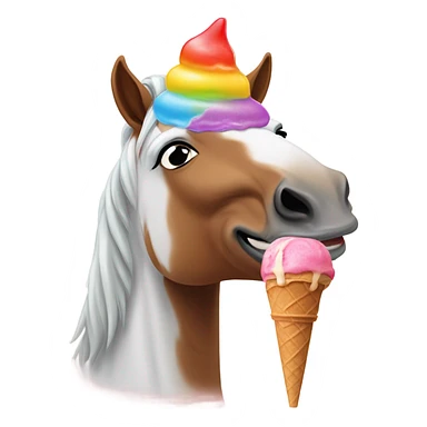 Horse eating ice cream sticker
