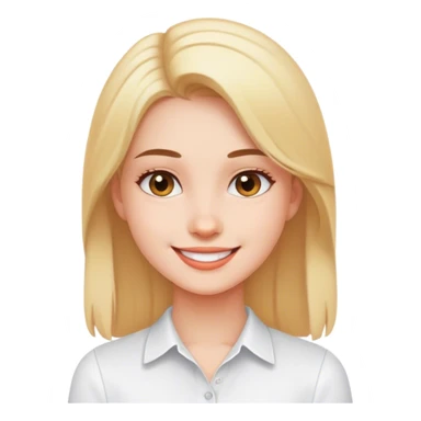 smiling girl in white shirt sticker