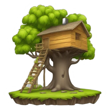 Cabane dans les arbre avec des pallete sticker