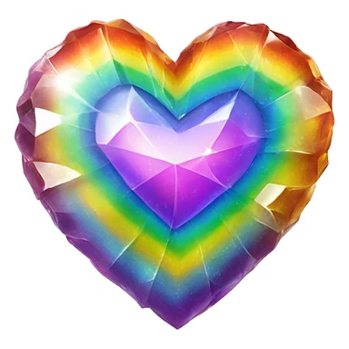 rainbow crystal heart sticker
