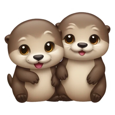 Two cute otters best friends sticker