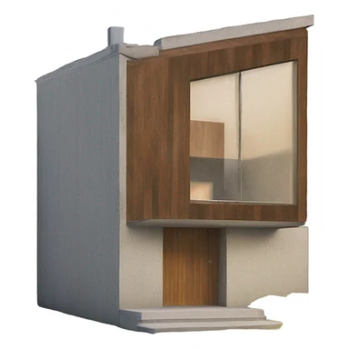Small modern house made from concrete and wooden  sticker