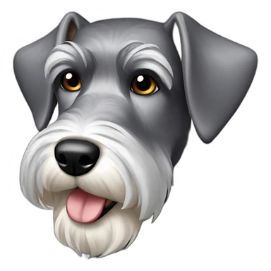 perro schnauzer plata de perfil sticker