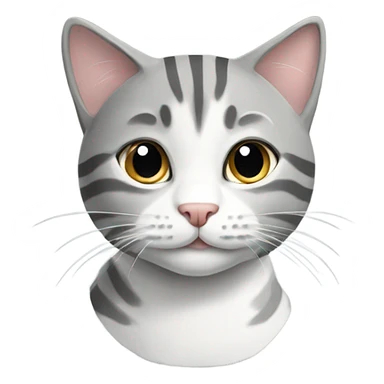 Grey and white tabby cat sticker