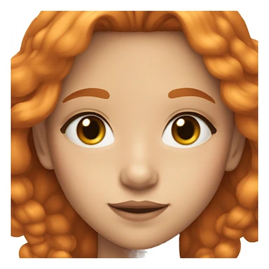 12 year old transgender girl with brown eyes, orange medium length hair and mascara sticker