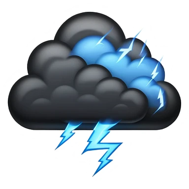 black cloud with blue lightning sticker