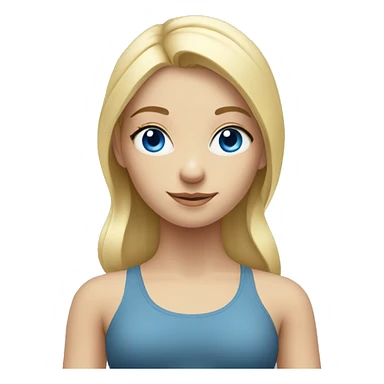 blonde girl doing yoga blue eyes sticker