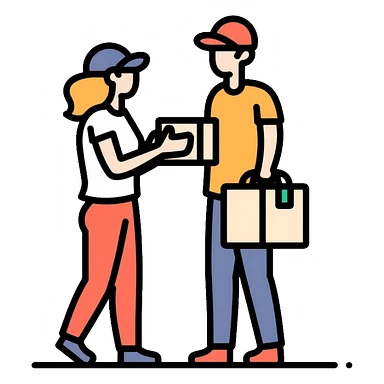 package pickup, order collection, person getting their order sticker