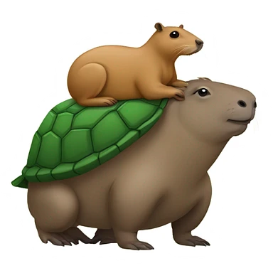 Capybara riding a turtle sticker