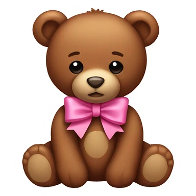Brown teddy bear with pink bow  sticker