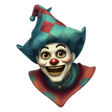 vintage scary jester  sticker