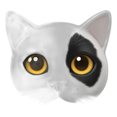 white cat with black ears sticker